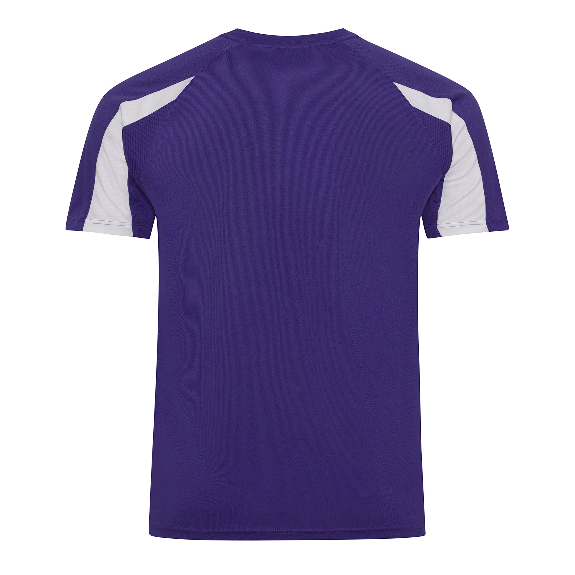 Purple-Arctic White - Back - Just Cool Mens Contrast Cool Sports Plain T-Shirt