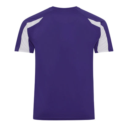 Purple-Arctic White - Back - Just Cool Mens Contrast Cool Sports Plain T-Shirt