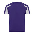 Purple-Arctic White - Back - Just Cool Mens Contrast Cool Sports Plain T-Shirt