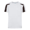 Arctic White-Jet Black - Front - Just Cool Mens Contrast Cool Sports Plain T-Shirt