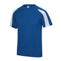 Royal Blue- Arctic White - Front - Just Cool Mens Contrast Cool Sports Plain T-Shirt