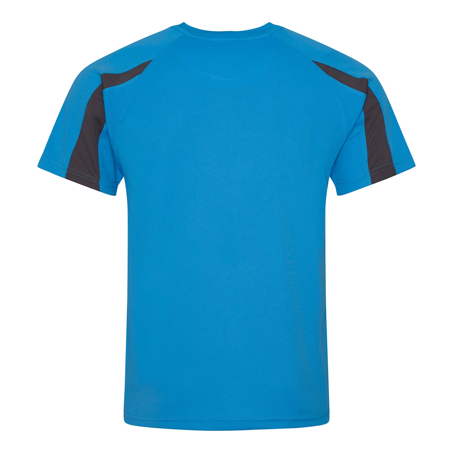 Sapphire Blue- Charcoal - Back - Just Cool Mens Contrast Cool Sports Plain T-Shirt