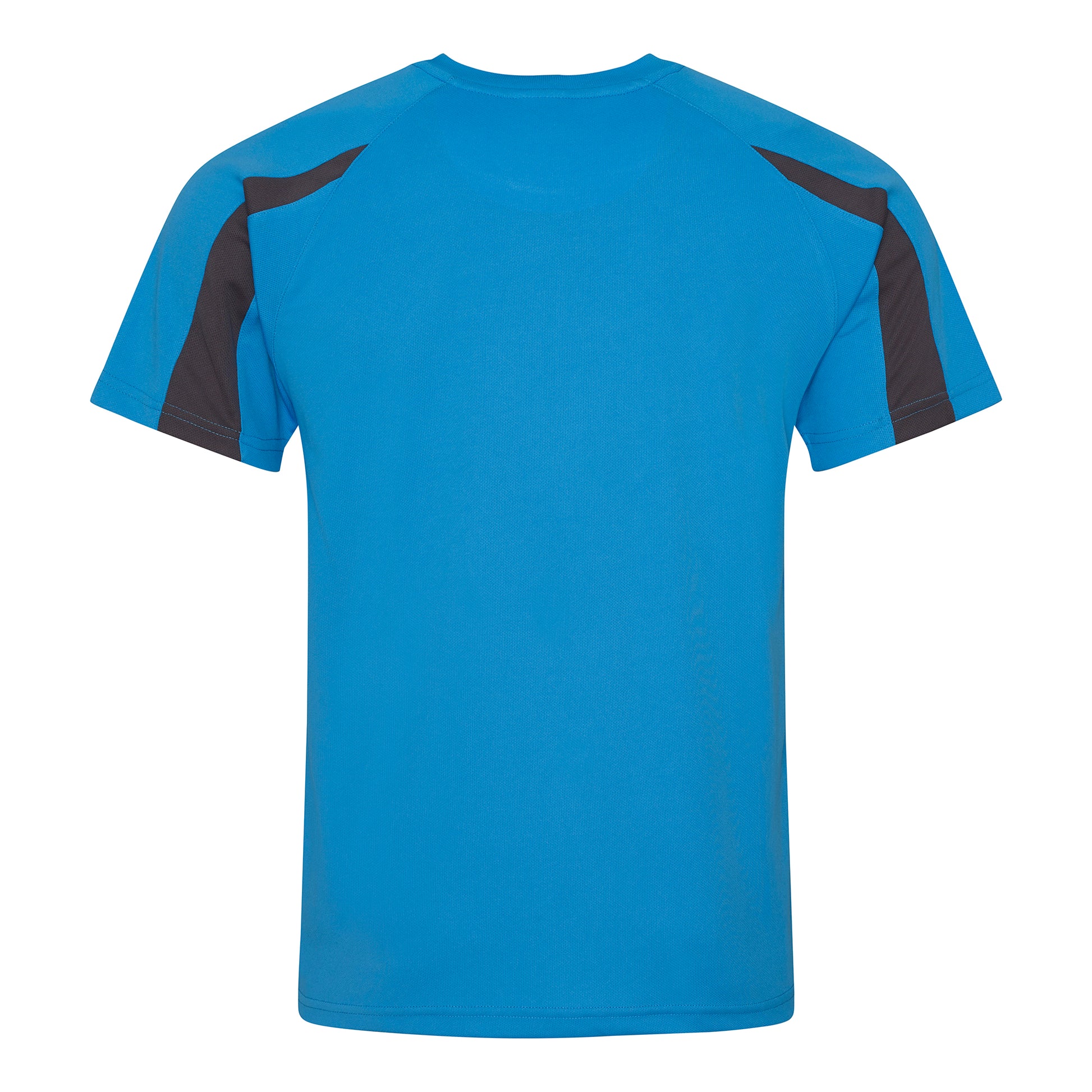 Sapphire Blue- Charcoal - Back - Just Cool Mens Contrast Cool Sports Plain T-Shirt
