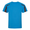 Sapphire Blue- Charcoal - Back - Just Cool Mens Contrast Cool Sports Plain T-Shirt