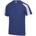Royal Blue- Arctic White - Side - Just Cool Mens Contrast Cool Sports Plain T-Shirt