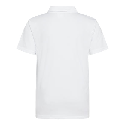 Arctic White - Back - Just Cool Kids Unisex Sports Polo Plain Shirt (Pack of 2)