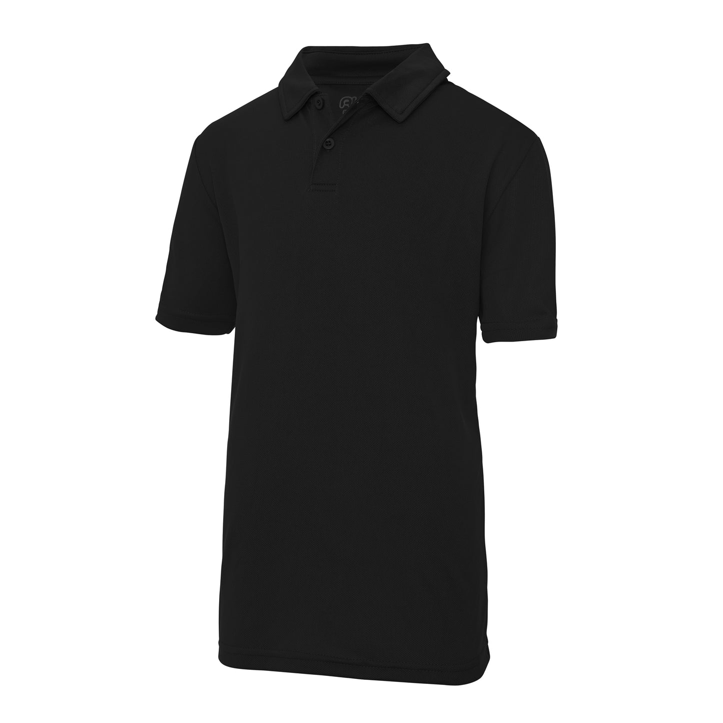Jet Black - Front - Just Cool Kids Unisex Sports Polo Plain Shirt (Pack of 2)