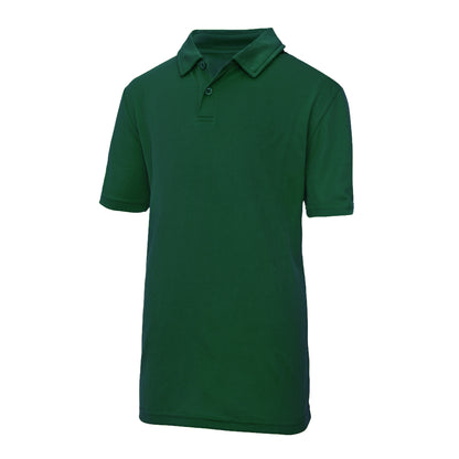 Bottle Green - Front - Just Cool Kids Unisex Sports Polo Plain Shirt (Pack of 2)