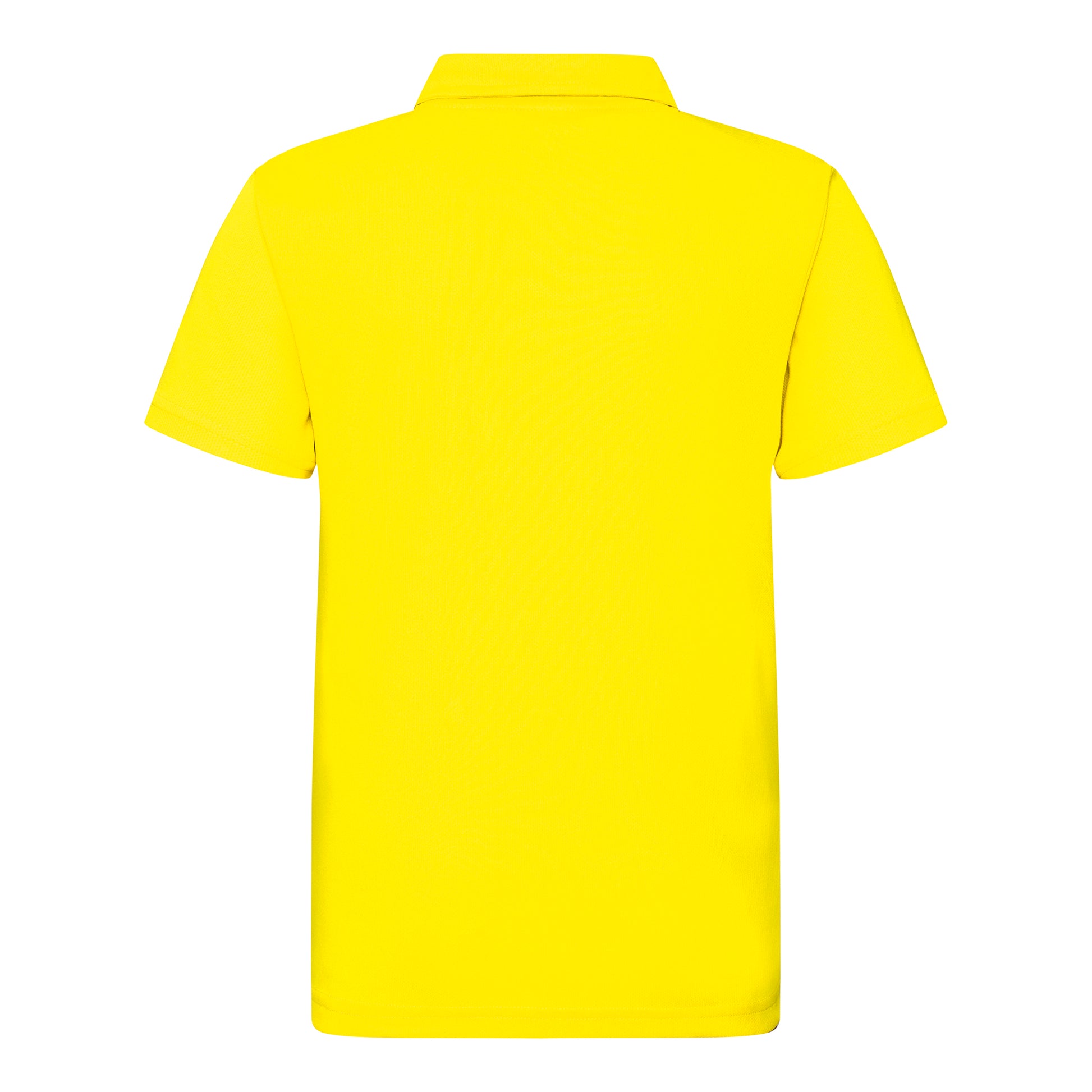 Sun Yellow - Back - Just Cool Kids Unisex Sports Polo Plain Shirt (Pack of 2)