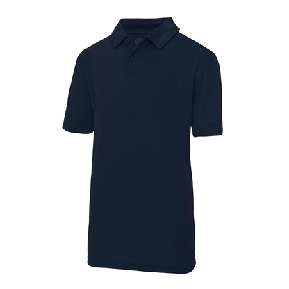 French Navy - Front - Just Cool Kids Unisex Sports Polo Plain Shirt (Pack of 2)