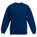 Navy - Front - Fruit Of The Loom Kids Unisex Classic 80-20 Set-In Sweatshirt (Pack of 2)