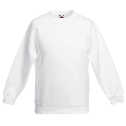 White - Front - Fruit Of The Loom Kids Unisex Classic 80-20 Set-In Sweatshirt (Pack of 2)