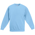 Sky Blue - Front - Fruit Of The Loom Kids Unisex Classic 80-20 Set-In Sweatshirt (Pack of 2)