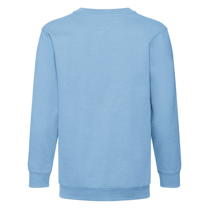 Sky Blue - Back - Fruit Of The Loom Kids Unisex Classic 80-20 Set-In Sweatshirt (Pack of 2)