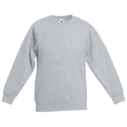 Heather Grey - Front - Fruit Of The Loom Kids Unisex Classic 80-20 Set-In Sweatshirt (Pack of 2)