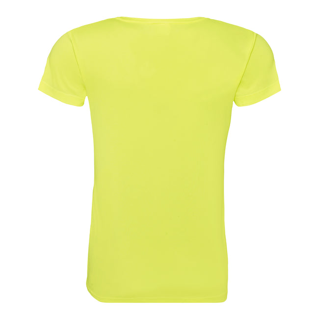 Electric Yellow - Back - AWDis Just Cool Womens-Ladies Sports Plain T-Shirt