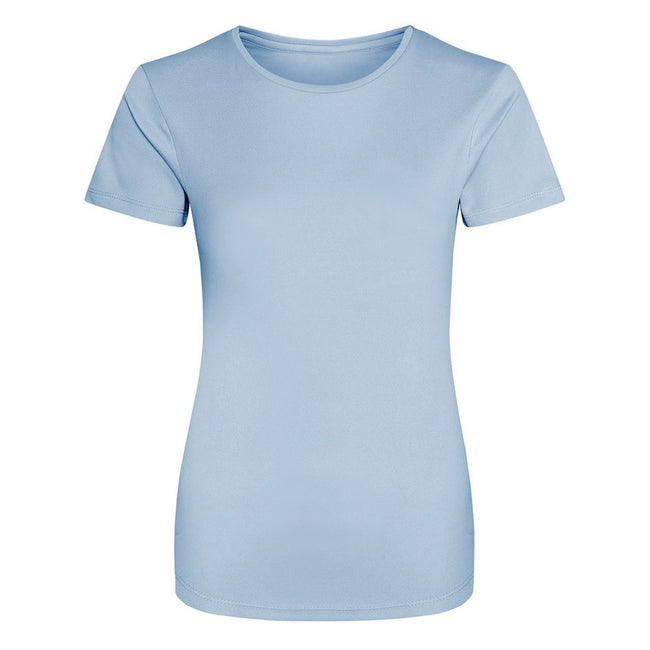 Sky Blue - Front - AWDis Just Cool Womens-Ladies Sports Plain T-Shirt