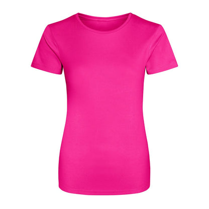 Hyper Pink - Front - AWDis Just Cool Womens-Ladies Sports Plain T-Shirt