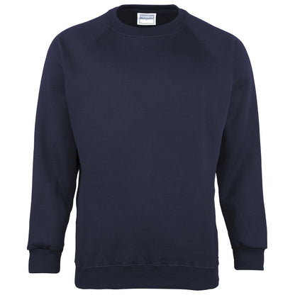 Navy - Front - Maddins Kids Unisex Coloursure Crew Neck Sweatshirt - Schoolwear (Pack of 2)