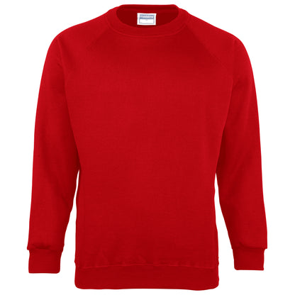 Red - Front - Maddins Kids Unisex Coloursure Crew Neck Sweatshirt - Schoolwear (Pack of 2)