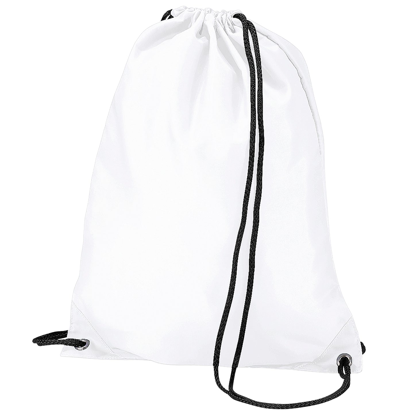 White - Front - BagBase Budget Water Resistant Sports Gymsac Drawstring Bag (11L) (Pack of 2)