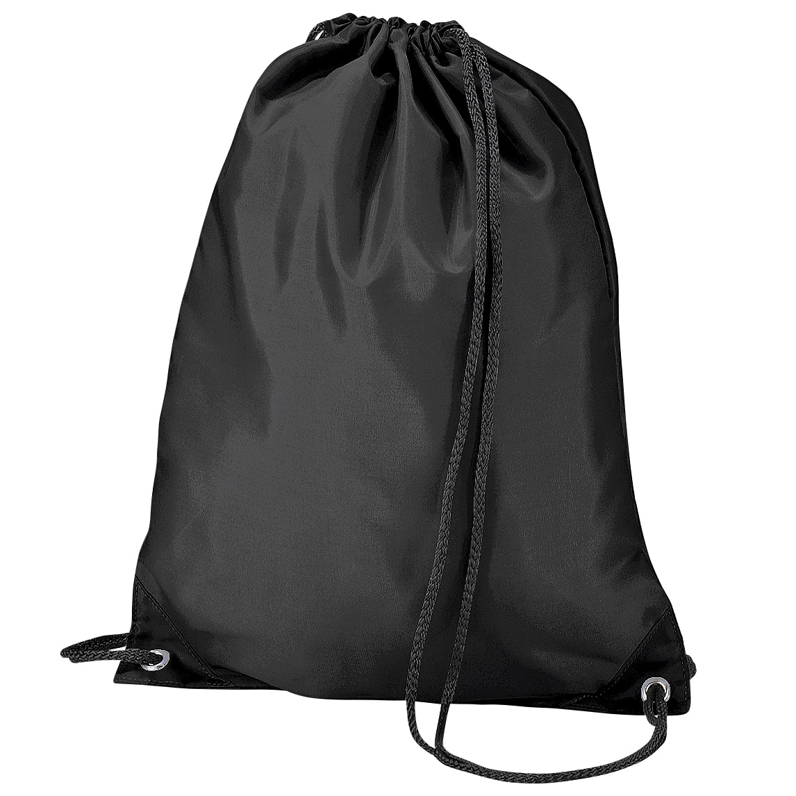 Black - Front - BagBase Budget Water Resistant Sports Gymsac Drawstring Bag (11L) (Pack of 2)
