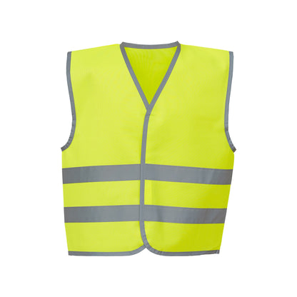 Yellow - Front - Yoko Hi-Vis Childrens-Kids Reflective Border Waistcoat (Pack of 2)