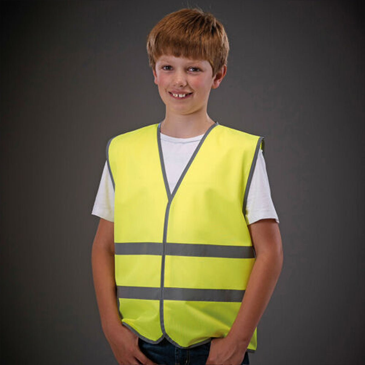 Yellow - Back - Yoko Hi-Vis Childrens-Kids Reflective Border Waistcoat (Pack of 2)