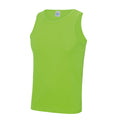 Electric Green - Front - AWDis Just Cool Mens Sports Gym Plain Tank - Vest Top