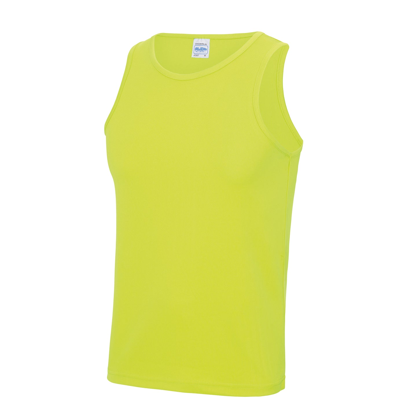 Electric Yellow - Front - AWDis Just Cool Mens Sports Gym Plain Tank - Vest Top
