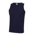 French Navy - Front - AWDis Just Cool Mens Sports Gym Plain Tank - Vest Top