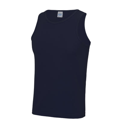 French Navy - Front - AWDis Just Cool Mens Sports Gym Plain Tank - Vest Top