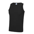 Jet Black - Front - AWDis Just Cool Mens Sports Gym Plain Tank - Vest Top