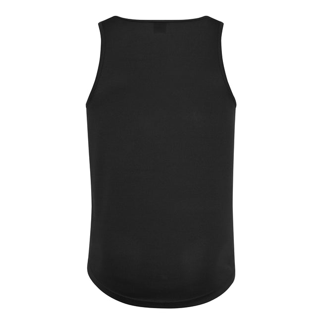 Jet Black - Back - AWDis Just Cool Mens Sports Gym Plain Tank - Vest Top