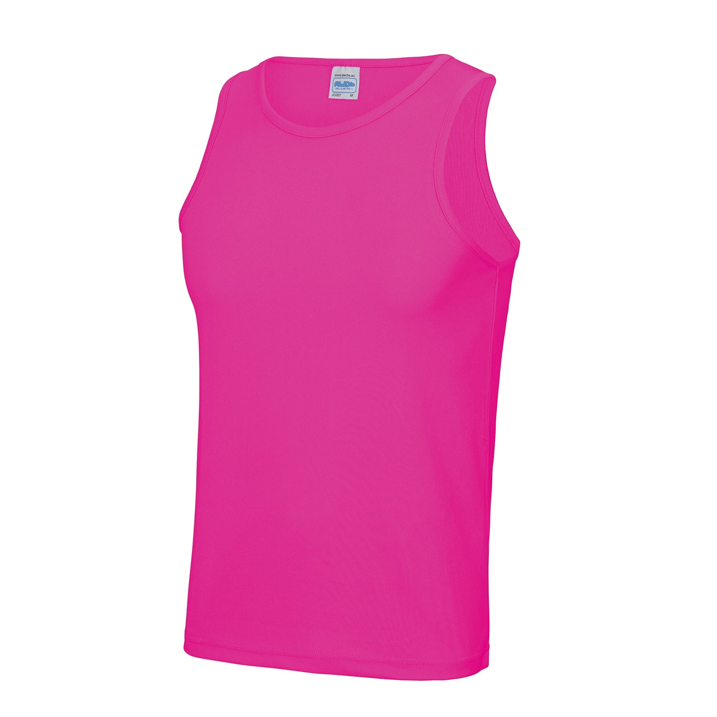Electric Pink - Front - AWDis Just Cool Mens Sports Gym Plain Tank - Vest Top