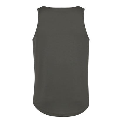 Charcoal - Back - AWDis Just Cool Mens Sports Gym Plain Tank - Vest Top