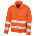 Fluorescent Orange - Front - Result Core Mens High-Visibility Winter Blouson Softshell Jacket (Water Resistant & Windproof) (Pack of 2)