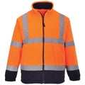Orange- Navy - Front - Portwest Mens Lined Hi Vis Fleece Jacket (Pack of 2)