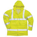 Yellow - Front - Portwest Hi-Vis Rain Jacket (H440) - Safetywear - Workwear (Pack of 2)