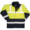 Yellow-Navy - Front - Portwest Unisex Hard-wearing Hi Vis Traffic Jacket - Safetywear - Workwear (Pack of 2)