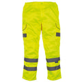 Yellow - Front - Yoko Mens Hi Vis Polycotton Cargo Trousers With Knee Pad Pockets (Pack of 2)