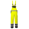 Yellow- Navy - Front - Portwest Unisex Contrast Hi Vis Bib And Brace Coveralls - Unlined (S488) - Workwear (Pack of 2)