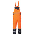 Orange- Navy - Front - Portwest Unisex Contrast Hi Vis Bib And Brace Coveralls - Unlined (S488) - Workwear (Pack of 2)