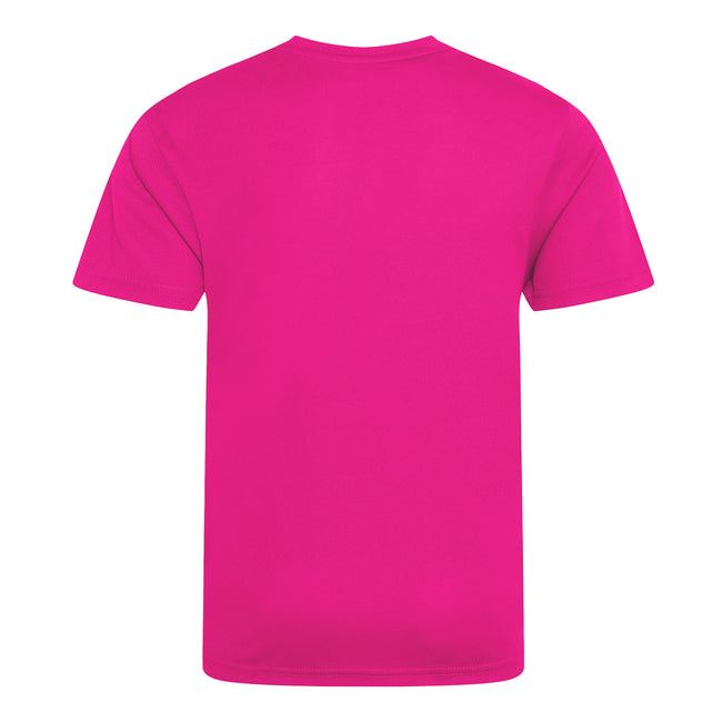 Hyper Pink - Back - AWDis Just Cool Kids Unisex Sports T-Shirt