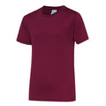 Burgundy - Front - AWDis Just Cool Kids Unisex Sports T-Shirt