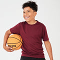 Burgundy - Side - Awdis Childrens-Kids Sports T-Shirt