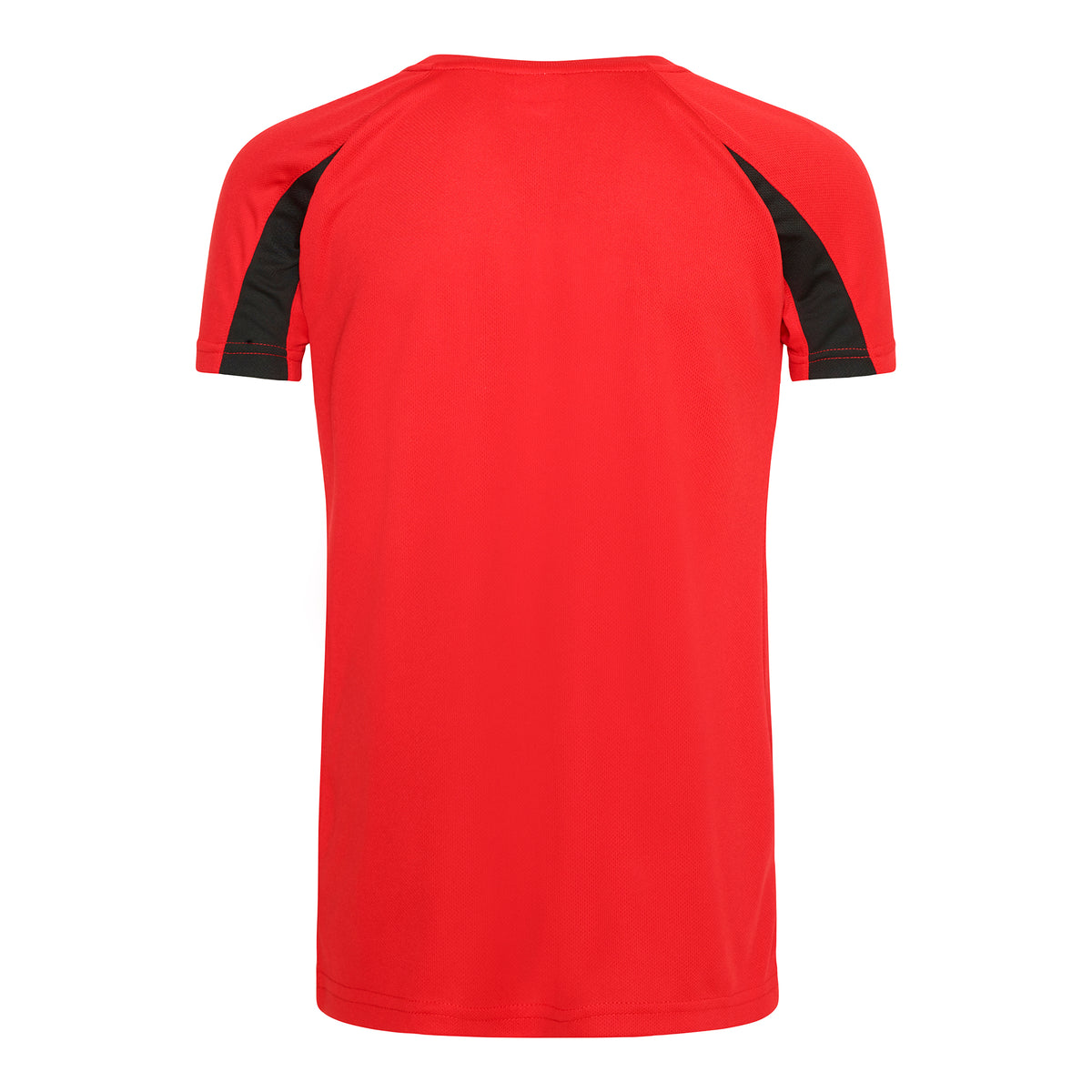 Fire Red-Jet Black - Back - AWDis Just Cool Kids Unisex Contrast Plain Sports T-Shirt