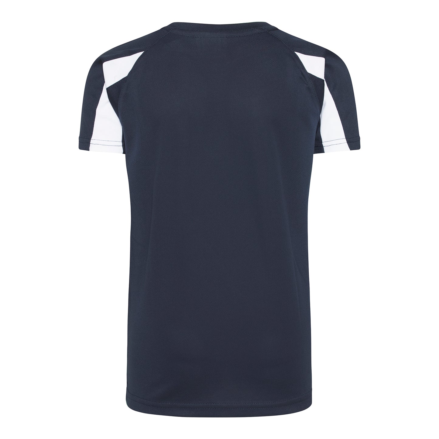 French Navy-Arctic White - Back - AWDis Just Cool Kids Unisex Contrast Plain Sports T-Shirt