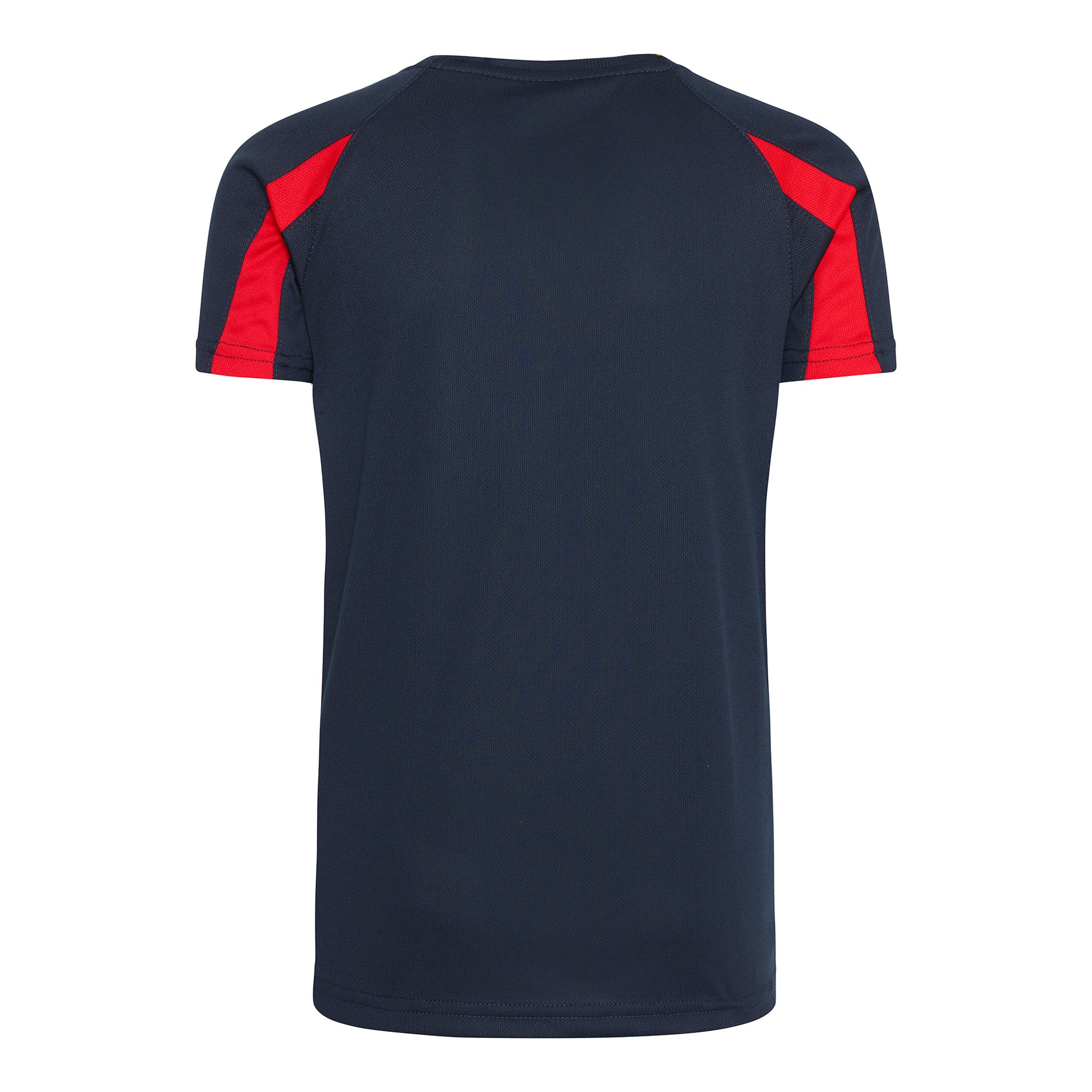 French Navy-Fire Red - Back - AWDis Just Cool Kids Unisex Contrast Plain Sports T-Shirt