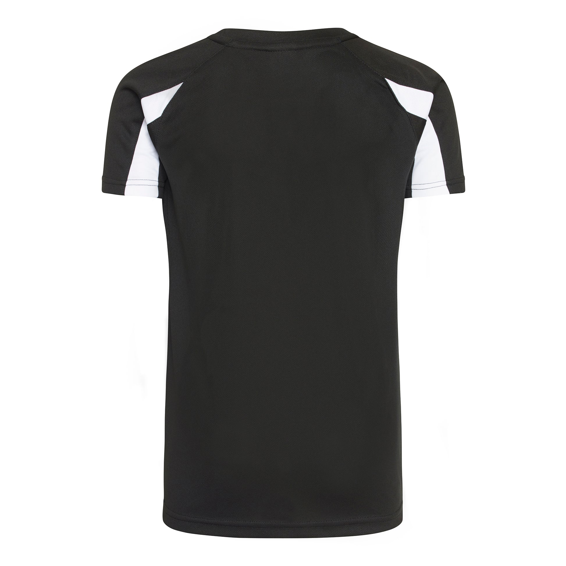 Jet Black-Arctic White - Back - AWDis Just Cool Kids Unisex Contrast Plain Sports T-Shirt
